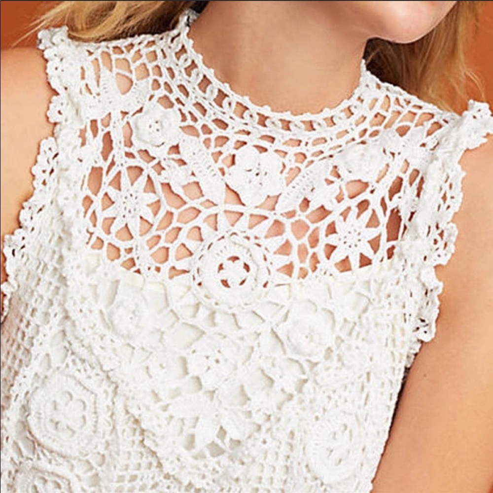 Anthropologie Crochet Dress- White - Picture 3 of 10